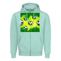 Seafoam soccer balls with field  and tactics seamless pattern Zipper Hoodie - BundleAndBundleShop