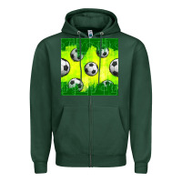 Sports Green soccer balls with field  and tactics seamless pattern Zipper Hoodie - BundleAndBundleShop