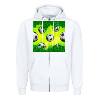 White soccer balls with field  and tactics seamless pattern Zipper Hoodie - BundleAndBundleShop