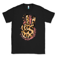 Black Pink Glitter Leopard Peace Sign Classic Tee - Jasminsmagicworld