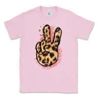Bubblegum Pink Pink Glitter Leopard Peace Sign Classic Tee - Jasminsmagicworld