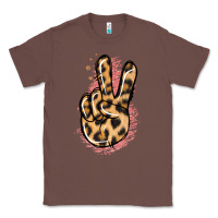 Chestnut Pink Glitter Leopard Peace Sign Classic Tee - Jasminsmagicworld
