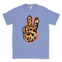 Colony Blue Pink Glitter Leopard Peace Sign Classic Tee - Jasminsmagicworld