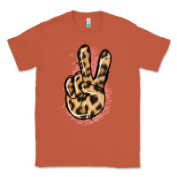 Copper Pink Glitter Leopard Peace Sign Classic Tee - Jasminsmagicworld