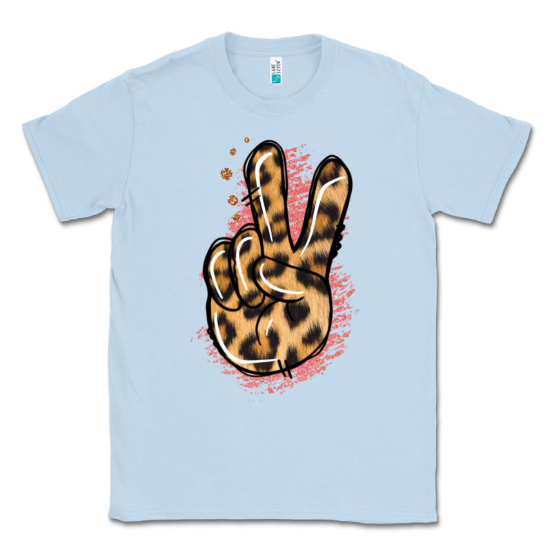 Pink Glitter Leopard Peace Sign Classic Tee by Jasminsmagicworld | Teevron
