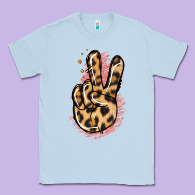Pink Glitter Leopard Peace Sign Classic Tee Designed By Jasminsmagicworld