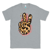 Heather Grey Pink Glitter Leopard Peace Sign Classic Tee - Jasminsmagicworld