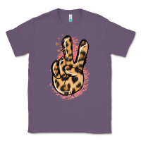 Lavender Pink Glitter Leopard Peace Sign Classic Tee - Jasminsmagicworld