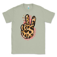 Matcha Pink Glitter Leopard Peace Sign Classic Tee - Jasminsmagicworld
