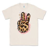 Natural Pink Glitter Leopard Peace Sign Classic Tee - Jasminsmagicworld