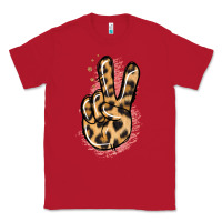 Red Pink Glitter Leopard Peace Sign Classic Tee - Jasminsmagicworld