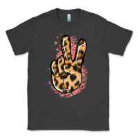 Smoke Pink Glitter Leopard Peace Sign Classic Tee - Jasminsmagicworld