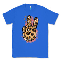True Royal Pink Glitter Leopard Peace Sign Classic Tee - Jasminsmagicworld
