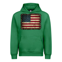 Emerald American Flag With Leopard Frame Urban Hoodie - CowCowDesign