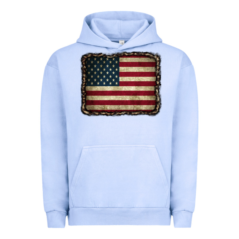 American Flag With Leopard Frame Urban Hoodie by CowCowDesign | Teevron