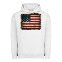 Pigment Lunar Rock American Flag With Leopard Frame Urban Hoodie - CowCowDesign