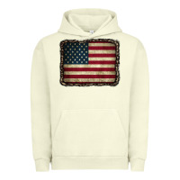 Pigment Pistachio American Flag With Leopard Frame Urban Hoodie - CowCowDesign