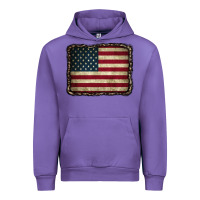 Tulip American Flag With Leopard Frame Urban Hoodie - CowCowDesign