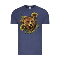 Vintage Denim bear head sunflowers Vintage Tee - NancyCooperArtShop