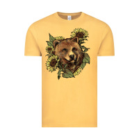 Vintage Mustard bear head sunflowers Vintage Tee - NancyCooperArtShop
