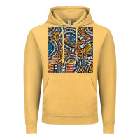 Vintage Mustard American Flag Horseshoe Deamless Pattern Vintage Hoodie - BundleAndBundleShop