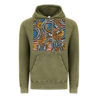 Vintage Olive American Flag Horseshoe Deamless Pattern Vintage Hoodie - BundleAndBundleShop