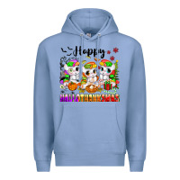 Colony Blue happy hallothanksmas unicorns Premium Hoodie - texasbilliewilder