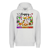 Dove Grey happy hallothanksmas unicorns Premium Hoodie - texasbilliewilder