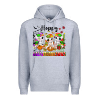 Heather Grey happy hallothanksmas unicorns Premium Hoodie - texasbilliewilder