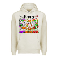 Oatmeal Heather happy hallothanksmas unicorns Premium Hoodie - texasbilliewilder
