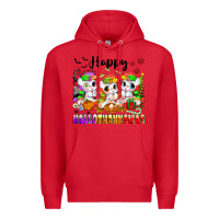 Red happy hallothanksmas unicorns Premium Hoodie - texasbilliewilder