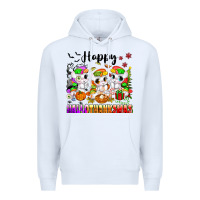White happy hallothanksmas unicorns Premium Hoodie - texasbilliewilder