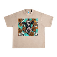 French Oak western black and white cow Urban Heavy Tee - BarkalooDesign