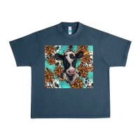 Midnight Navy western black and white cow Urban Heavy Tee - BarkalooDesign