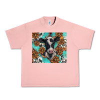 Salmon western black and white cow Urban Heavy Tee - BarkalooDesign