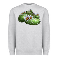 Heather Grey blossfeldia cactus Heavyweight Sweatshirt - LillyAllenDesigns