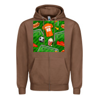 Chestnut soccer ball uniform and shoes seamless pattern Zipper Hoodie - BundleAndBundleShop