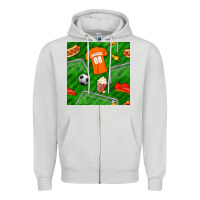 Dove Grey soccer ball uniform and shoes seamless pattern Zipper Hoodie - BundleAndBundleShop