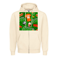 Soccer Ball Uniform And Shoes Seamless Pattern Zipper Hoodie | Teevron