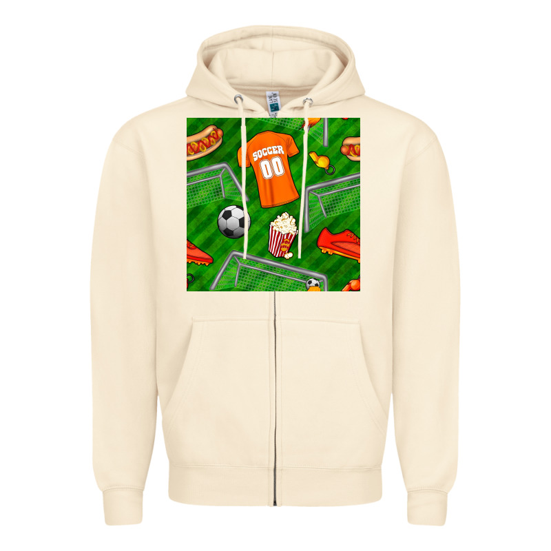 Soccer Ball Uniform And Shoes Seamless Pattern Zipper Hoodie by BundleAndBundleShop | Teevron
