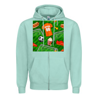 Seafoam soccer ball uniform and shoes seamless pattern Zipper Hoodie - BundleAndBundleShop