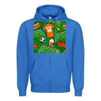 True Royal soccer ball uniform and shoes seamless pattern Zipper Hoodie - BundleAndBundleShop