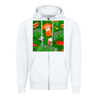 White soccer ball uniform and shoes seamless pattern Zipper Hoodie - BundleAndBundleShop