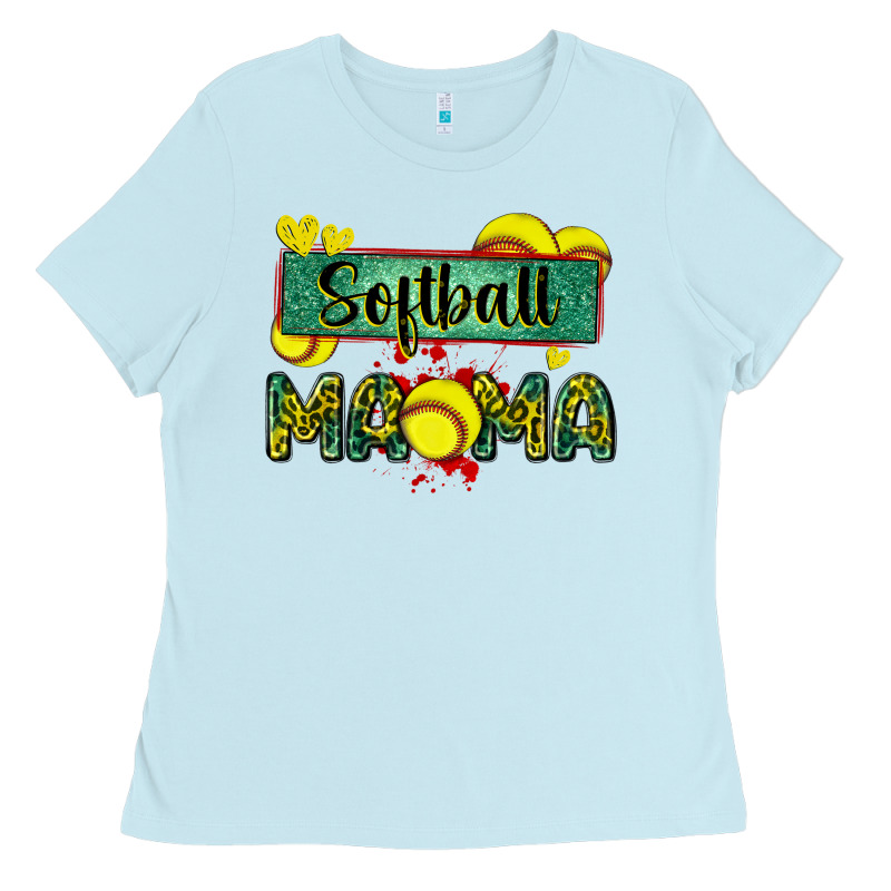 Softball Mama With Leopard Ladies Tee by Zillion Design Studio | Teevron
