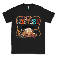 Black My Western Watching Blanket Classic Tee - CowhideDigitalArt