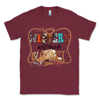 Burgundy My Western Watching Blanket Classic Tee - CowhideDigitalArt