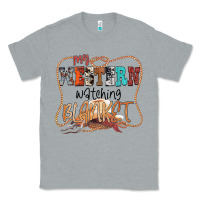 Heather Grey My Western Watching Blanket Classic Tee - CowhideDigitalArt
