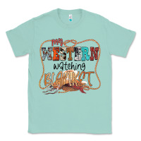 Seafoam My Western Watching Blanket Classic Tee - CowhideDigitalArt