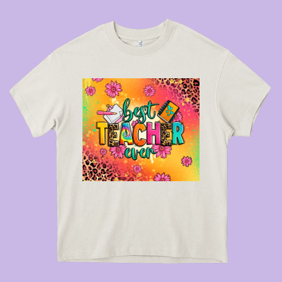 Best Teacher Ever Heavy Core Tee Designed By Zillion Design Studio