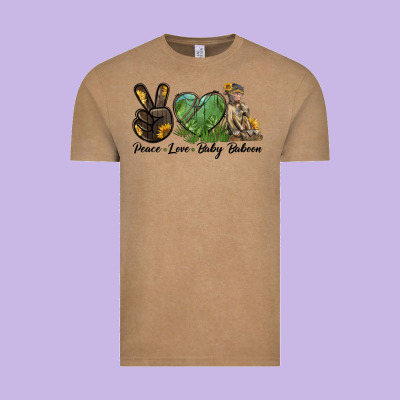 Peace Love Baby Baboon Vintage Tee Designed By Lillyallendesigns